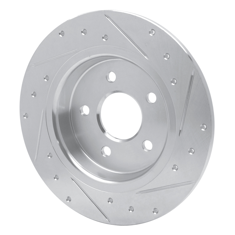 Volvo C70 Brake Rotor (1) - Rear Left - R1 Concepts - Drilled & Slotted - Silver - `04-`13
